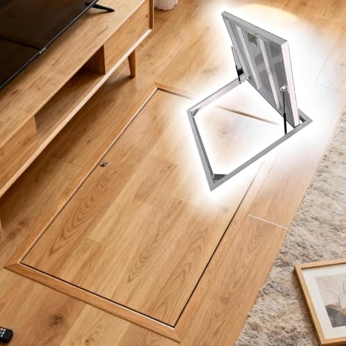 Recessed Steel C Access Door 42x20 in, Concealed Floor Hatch