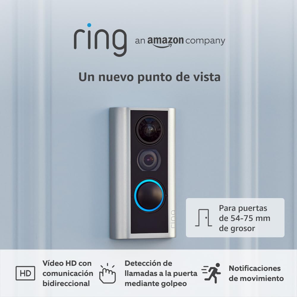 Mirilla digital con cámara de vigilancia Ring para puerta de 54-75 mm y wifi 7