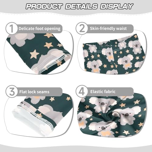 Cute Bow Koala Stars Girls Leggings Soft Stretch Workout Yoga Dance Pants for Kids Casual Tights3