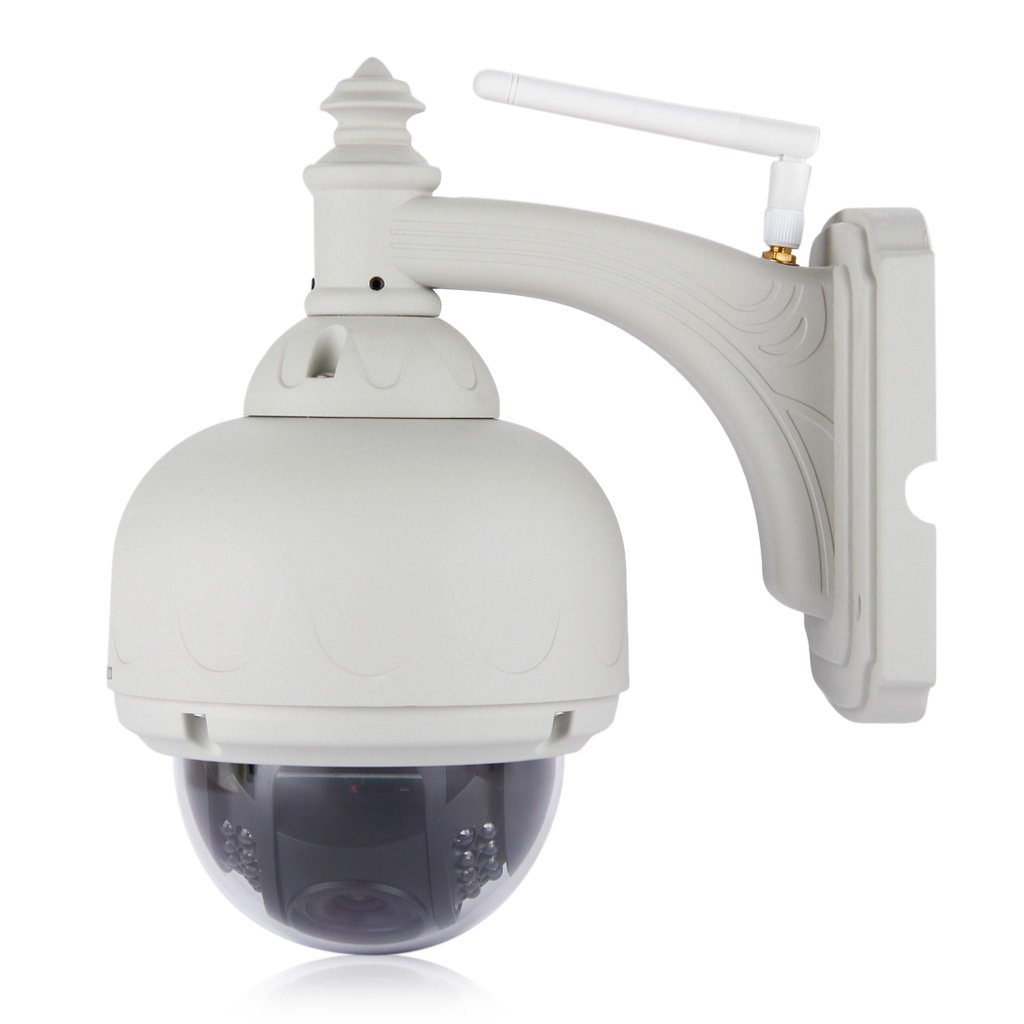 Lado view of Sricam SP015 camera with antenna