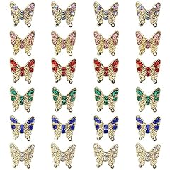 24 Light Golden Elegant Butterfly Charms (A)