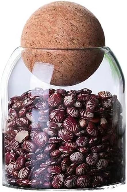 SONGCHAO Sugar Jar Glass Tea Jar, Ball Cork, Storage Sealed, Home Coffee Bean Tea Canister(Medium)