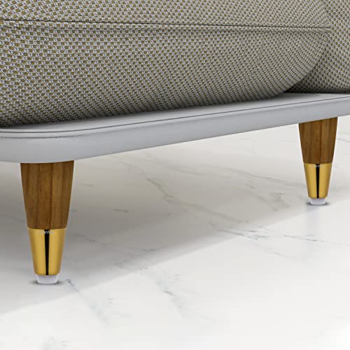 Image of Plantex Heavy Duty Round 4 inch Spare Sofa Legs for Bed Furniture /Sofa Legs for Furniture Fitting /Table Legs /Sofa Leg Set of 2 pcs (Gold Finish)