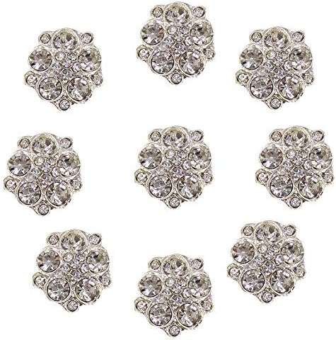 ArlaiBox of 40pcs 15mm Irregular Rhinestone Flower - Button DIY Wedding Invitation Accessories Rhinestone Flowers