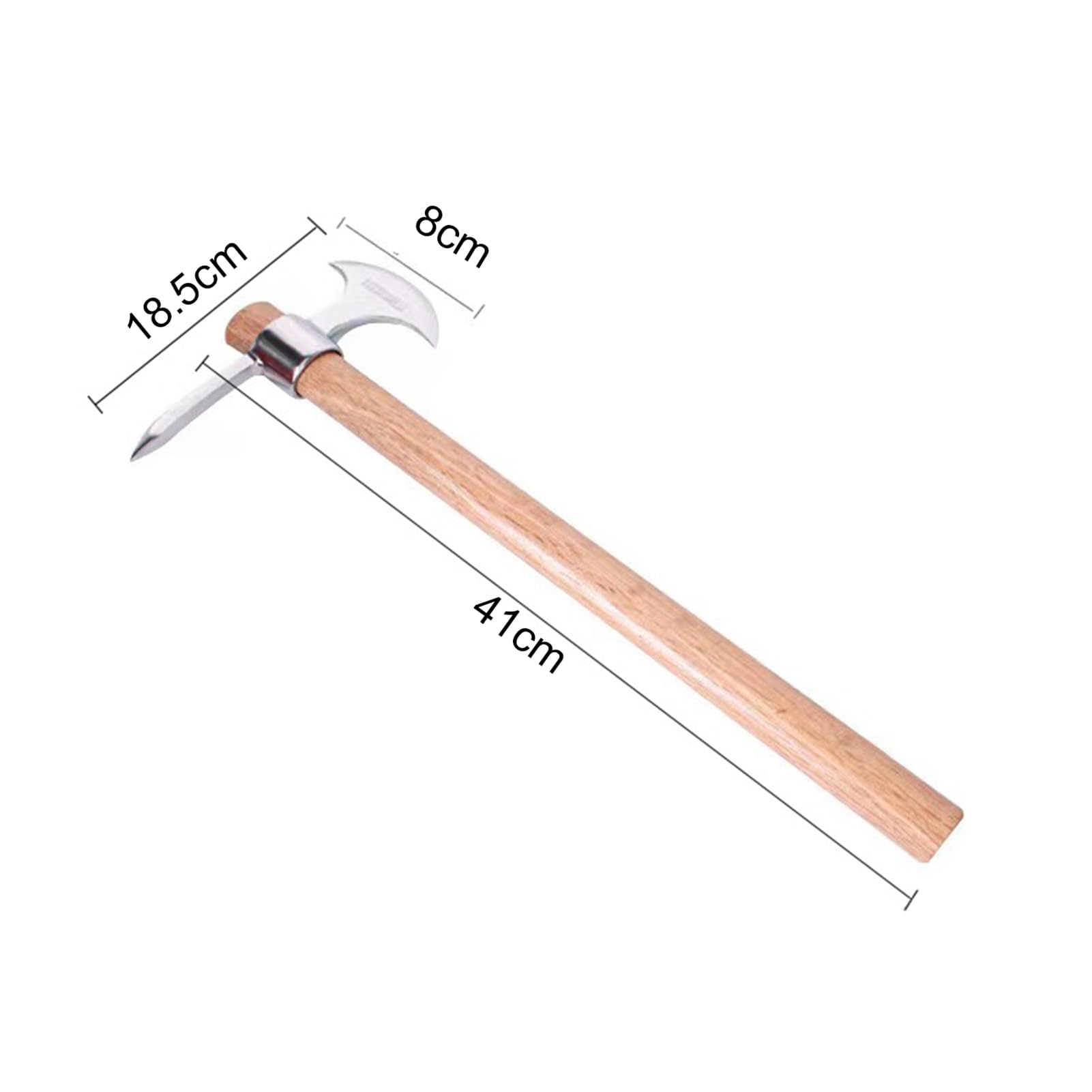 Pioche à double tête en acier inoxydable avec poignée en bois pour creuser, désherber, planter C