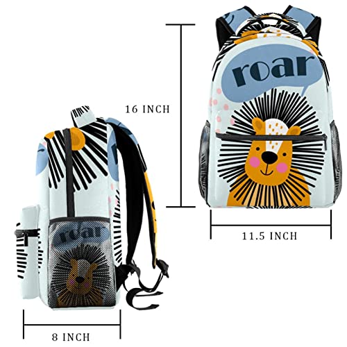 Sac à dos de style dessin animé Lion Roar aux finitions soignées - 2