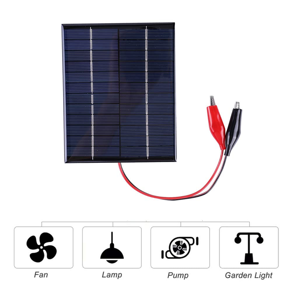 Wasserdichte 5W 12V Solarpanel Outdoor tragbar DIY Solar Ladegerät Polysilizium Epoxy Panel 136x110MM Solarladegerät für 9-12V Batterieladung (1Pc)