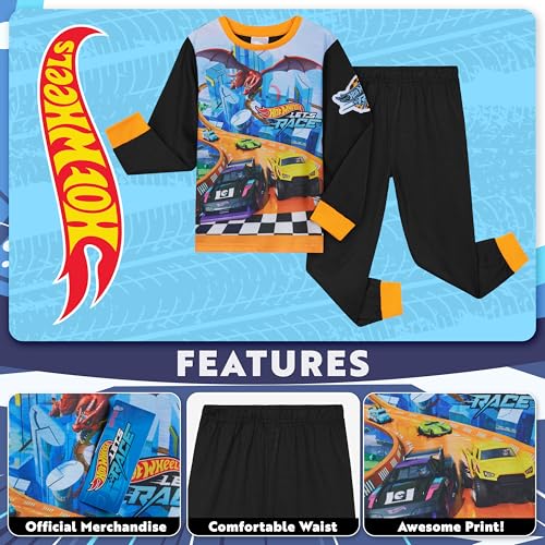 Hot Wheels Boys Long Pajama Set, Comfortable 2 Piece PJs - Boys Gifts3