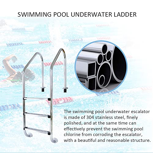 Escalera de piscina de acero inoxidable 3 peldaños miniatura 5