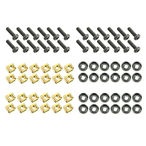 ah Hardware 5928M24AH - Kit de 24 tornillos con roscas de jaula y arandelas (M6 x 20 mm)