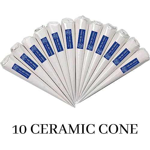 Image of Ceramic Cones & Mirror for Arts & Crafts, Lippan Art, Mandana Art, Texture, Pottery, Liner, DIY Decorative Purposes Kit for Artist, Hobbyists, Boys, Girls Above 5 Year+ (10 Cone & 7 Mirror)