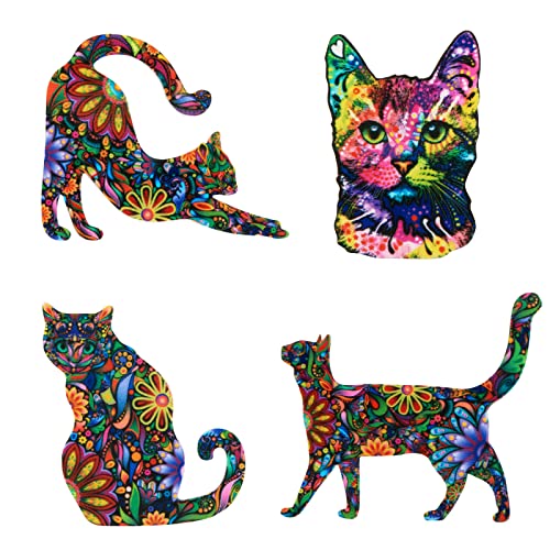Ornaland 4 Pcs Cat Brooch Pins Acrylic Cat Brooch Pins Cute Animal Lapel Pins Badges Accessory For Women Clothing Bags Backpacks Jackets Hats #TOP3
