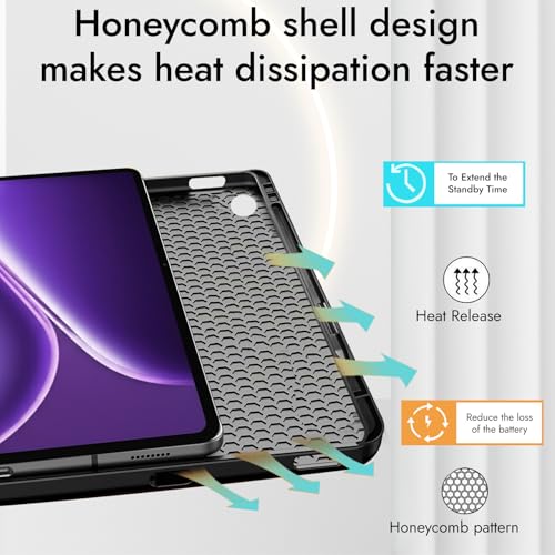 Image of Robustrion Cover for OnePlus Pad Go 2 12.1 inch Cover Case with Pencil Holder, Trifold Cover Case for OnePlus Pad Go 2 Tablet Cover [Auto Sleep Wake Support] - Ocean Black