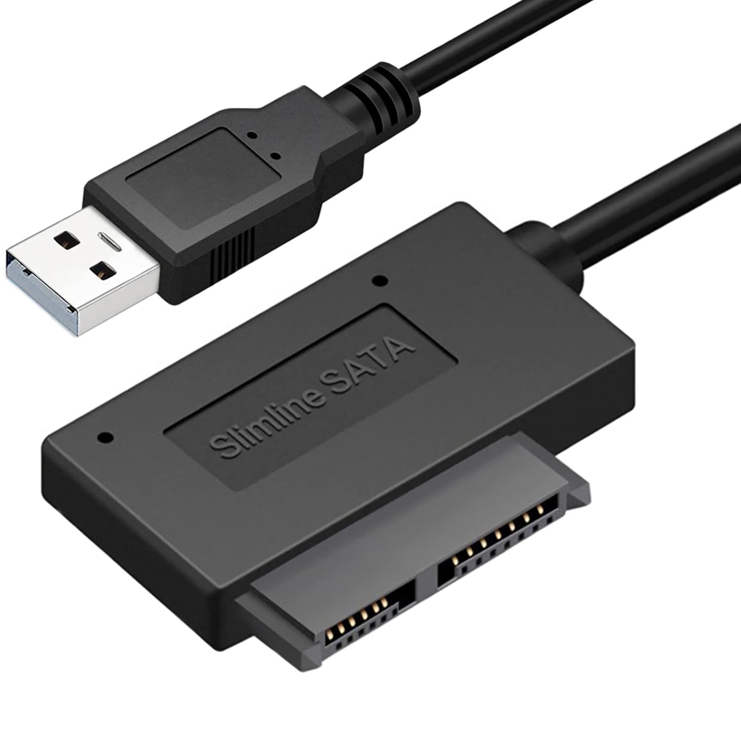 VOOCME USB 2.0 to 7+6 13 Pin Slimline Slim SATA Laptop CD/DVD ROM Optical Drive Adapter Cable- BLACK