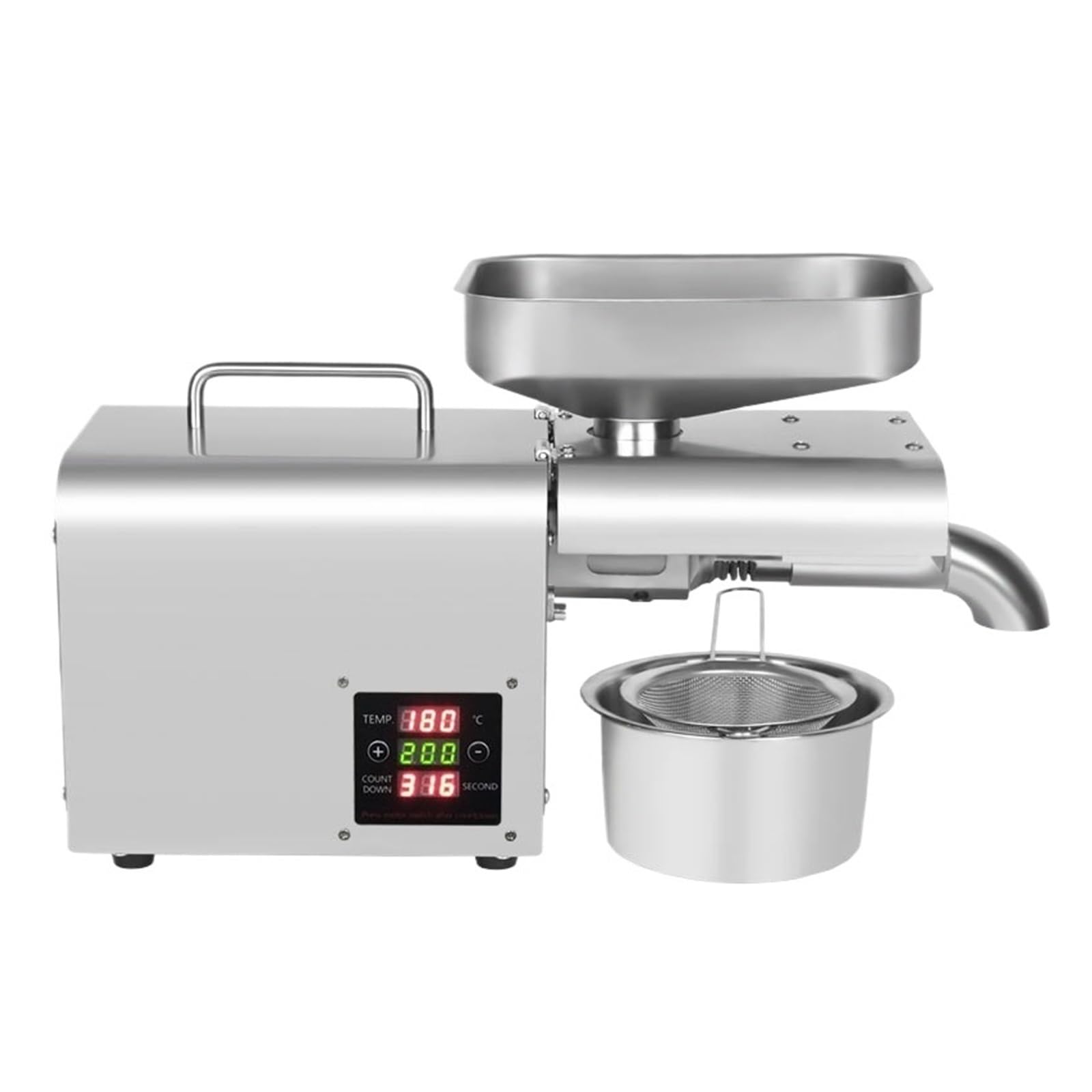 HCZKIUJY Household Oil Press Intelligent Temperature Control Stainless Steel Kitchen Appliances Edible Processing Equipment Intelligent Temperature Control