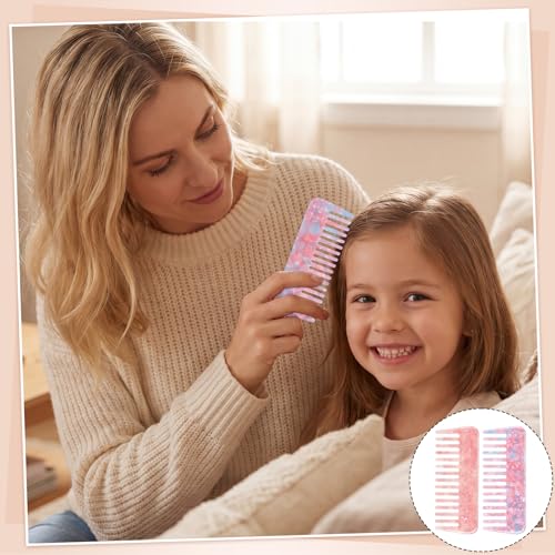 Peine Desenredante de Dientes Anchos Pack x2 Rosa miniatura 7