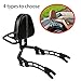 Motorcycle Upright Sissy Bar Backrest Passenger Seat Replacement for Indian Scout 2015-2024 Scout Sixty 2016-2024 Scout ABS 2019-2020 Detachable Backrest Luggage Rack