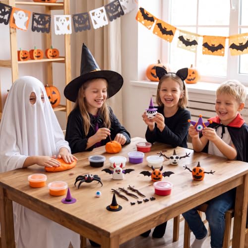 JOYIN Halloween Craft Air Dry Clay Kit, 9 Pcs Modeling Clay DIY Make Characters Kit, Ultra Light and Soft, for Halloween Arts and Craft Activities, Gifts for Kids, Classroom Party Favors Funny Toys - image 2