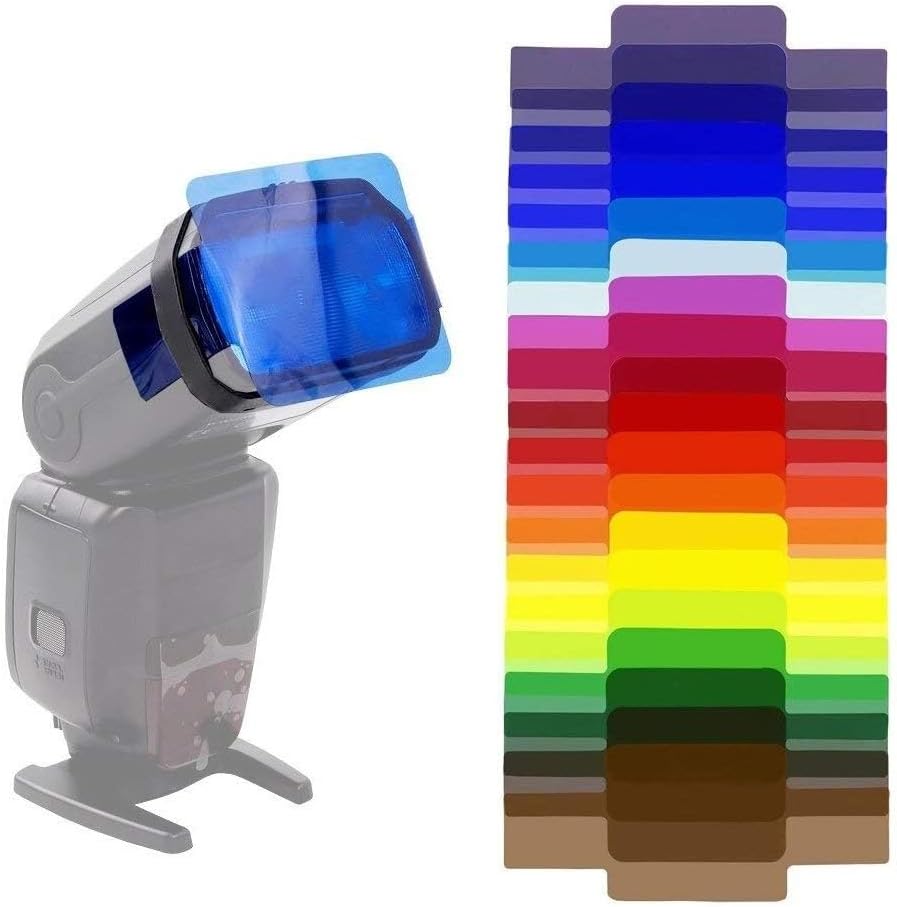 Action Pro 20 PCS Universal Camera Flash Gels Transparent Color Correction Balance Lighting Filter Kit for Photo Studio Camera Accessories