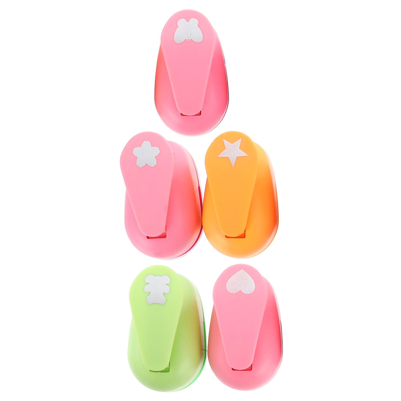 Operitacx Multi-Function DIY Puncher Set 5pcs Household Hole Punchers Easy to Use Paper Hole Craft Punch for Boys and Girls Random Color