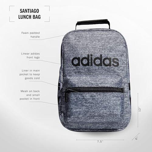 adidas Prime Backpack (37L) + Santiago Lunch Bag (7L), Black/Silver Metallic + Onix Grey/Black, One Size2