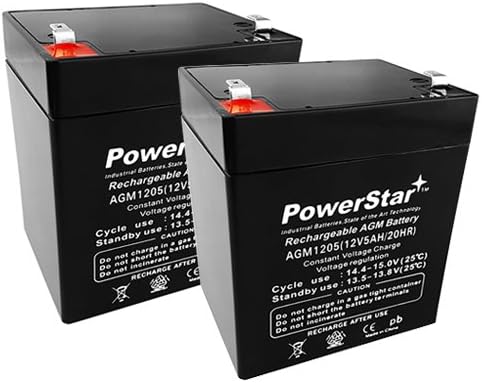 PowerStar Set of 2 Razor E175 12 Volt 5AmpH SLA Replacement Scooter Batteries