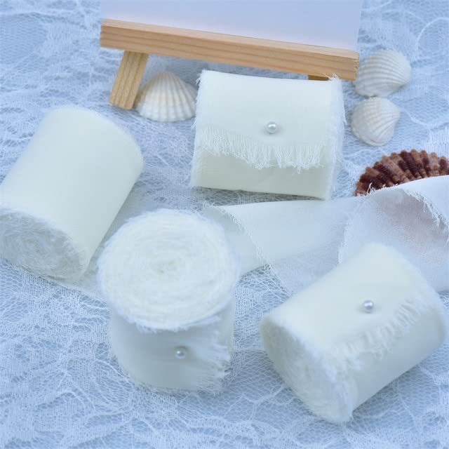 Ruban À Franges En Mousseline De Soie Fait À La Main Pour