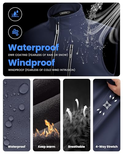 WULFUL Men's Windproof Lightweight Golf Vest Outerwear with Pockets, Softshell Sleeveless Jacket for Travel Hiking Running2