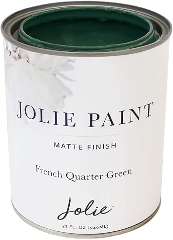 Jolie Paint Chalk Finish for Furniture, Cabinets, and Decor, Green Wise Certified, No Priming or Sanding, French Quarter Green, 32 Ounces