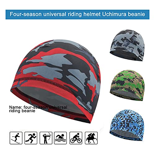 Snadulor 6 Pieces Helmet Cap Cooling Helmet Liner Skull Caps Sweat Wicking Cycling Hat Cooling Beanie Hat(Random Color), One Size Multi-Colored #TOP4