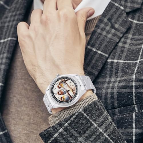 Minimalist Stainless Steel Band Watch for Man, Business Wristwatch — view 3
