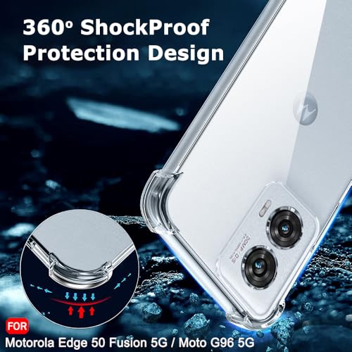 Image of TheGiftKart Crystal Clear Back Cover Case for Motorola Moto Edge 50 Fusion 5G / Moto G96 5G | Shockproof Soft TPU Case | Cushioned Edges for Ultimate Protection Back Cover Case (TPU, Transparent)