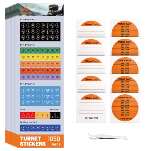 ROTSGNEE 20PCS 4-Scale Rifle Scope Turret and DOPE Stickers Kit