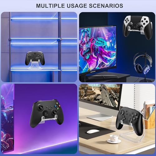 Image of 2 Packs Game Controller Holder Stand Compatible with Nintendo Switch 2 Xbox PS5 PS4 PC Controllers, Durable Universal Clear Display Stand for Almost All Controller