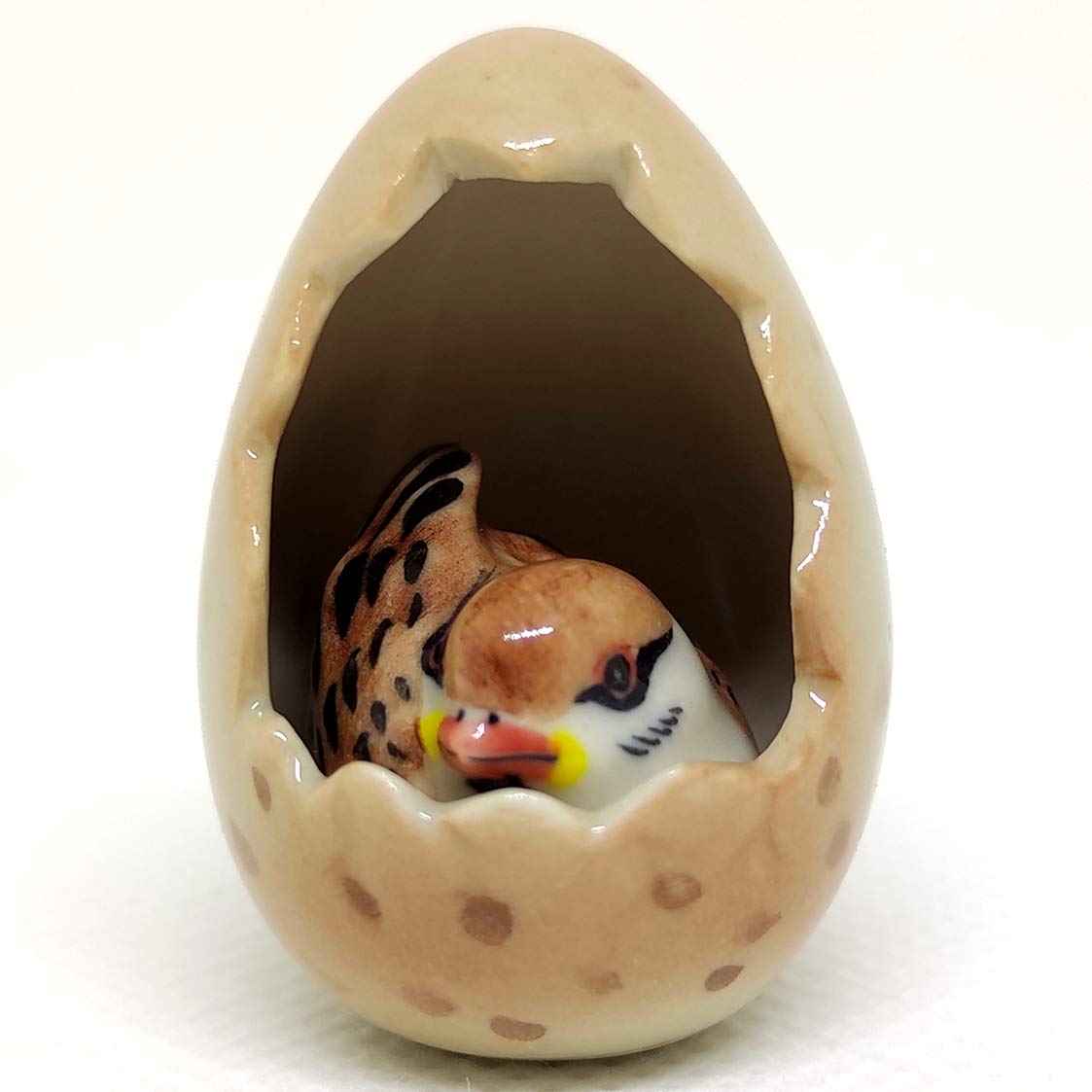 Egg Sparrow Bird Dollhouse Miniature Figurines Hand Painted Ceramic Animals Collectible Gift Home Garden Decor
