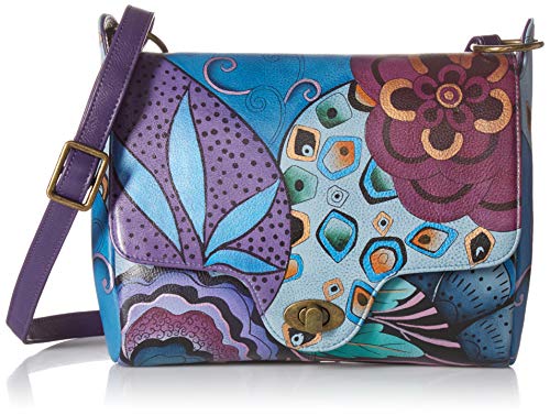 Anna by Anuschka Women’s Genuine Leather Flap-Over Medium Shoulder Bag