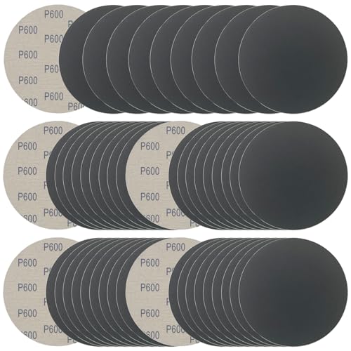 Image of 6 Inch 50 Pcs Wet Dry Sanding Discs Hook and Loop, 600 Grit Sandpaper Automotive Wood Metal Polishing & Sanding, Silicon Carbide Sand Paper for Random Orbital Sander (Grit 600)