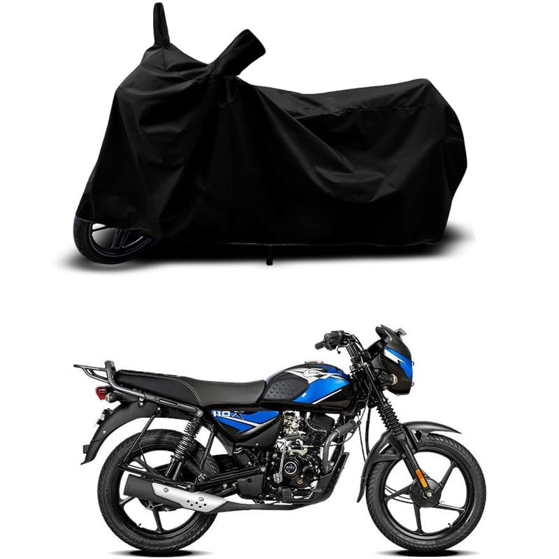 Image of 100% Scratchproof /UV-Rays /Heat Protection /Birds Dropping /Water Resistant /Dust Proof /Waterproof /Full Bike Scooty Two Wheeler Body Cover Compatible for CT 110X Kick Start All Varients[Black]