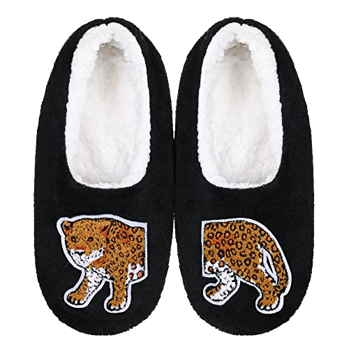 Image of ZYZX Cute Slipper Socks with Grips,Cozy Soft Sole House Slippers for Women | Animal Pattern Warm Safe Non Slip Fleece-lined Fluffy Fuzzy Socks Indoor for Adult,Easy to Wash,Gifts