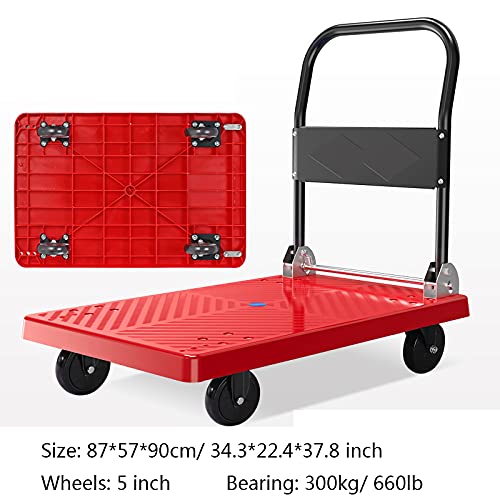 Chariot à main pliable multi-tailles doté de 4 roues robustes