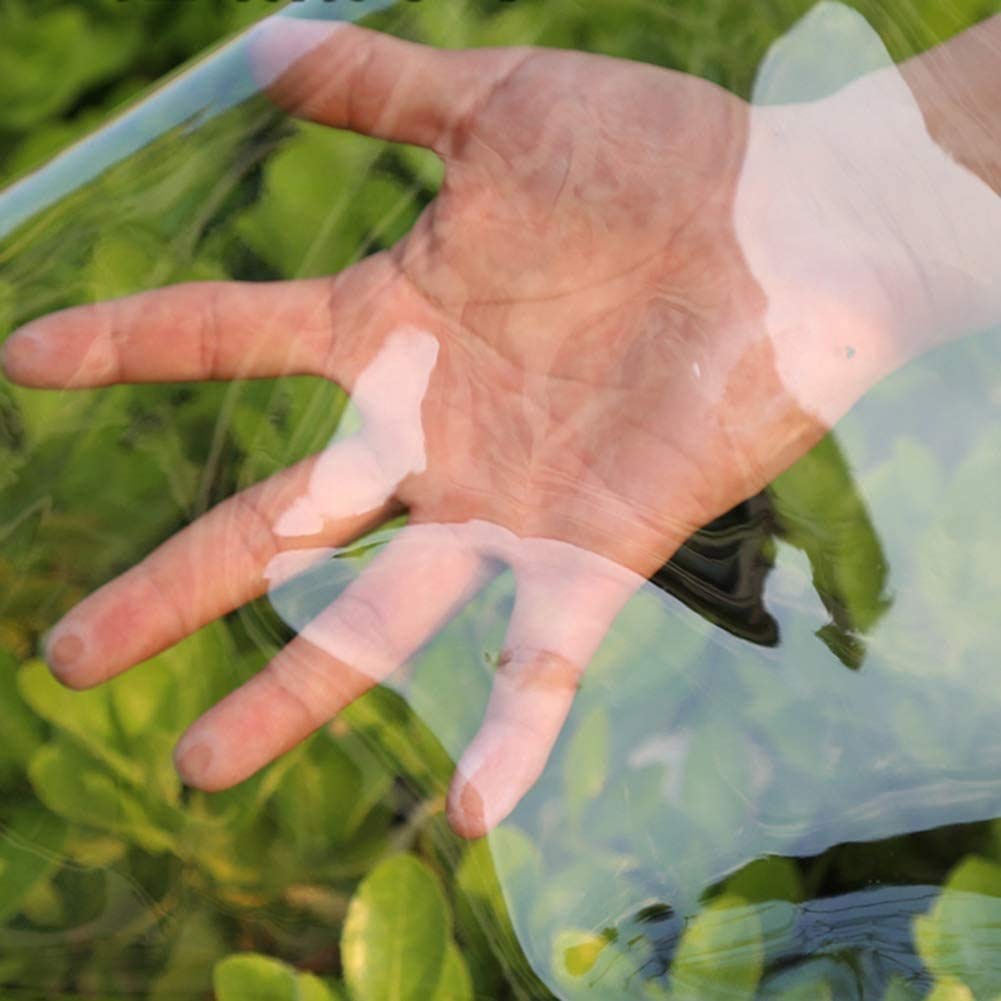 LIJINBO Bache De Protection,Bâches Transparente Imperméable Version 2020 Mise À Jour Toiles Protectrices Avec Angle D'enroulement Et Oeillets Extérieur Poncho Crème Solaire Bâches En Plastique PVC, 23