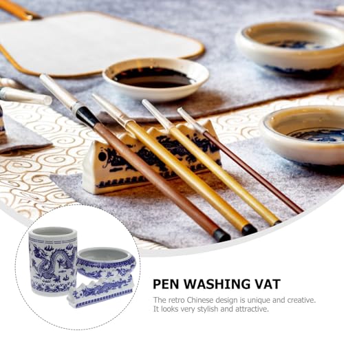 Pot de lavage pour pinceaux à encre en céramique stable GLEAVI