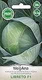 WegAna Weißer Kopfkohl Libreto F1 Samen 0,5g Kohlsamen Spät Saatgut, Robuste Gemüsesamen, Gemüse Samen, Samen Anzucht