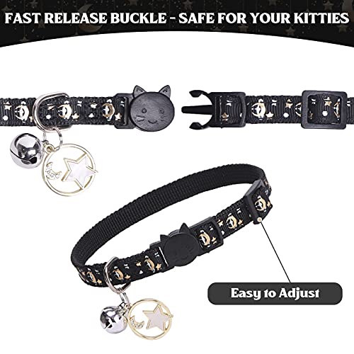 TAILGOO Breakaway Cat Collars with Bell - Star & Moon Pet Collar 3 Pack for Kittens Puppies and Tiny Pets - Image 4
