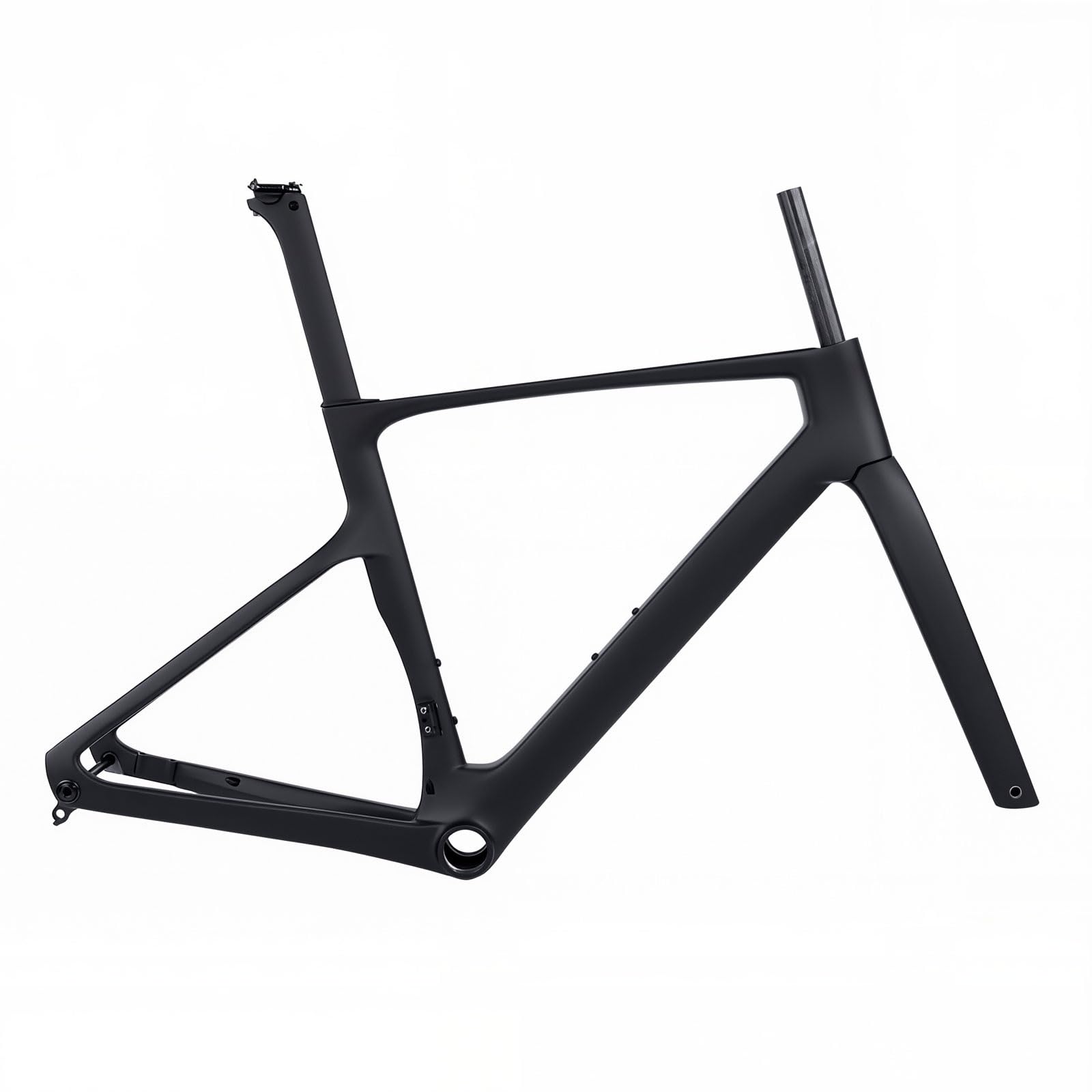 TUJISEK 700C Road Bike Frameset 43/46/48/51/54cm Carbon Fiber Frameset with Fork Breaking Wind Racing Frame Bicycle Frame Disc Brake Thru Axle Frame F12*100mm R12*142mm Internal Routing(51cm)