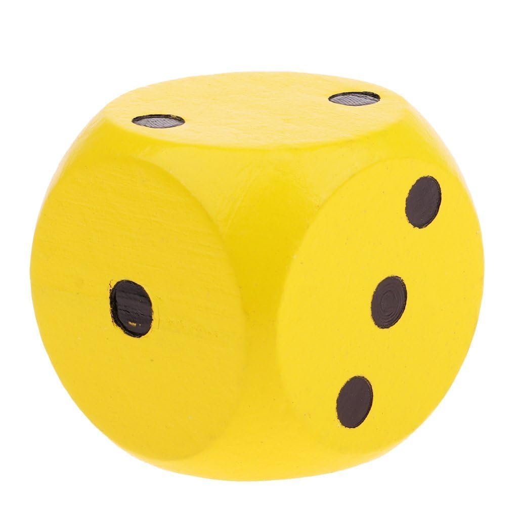 2PCS Big Dice, Dice Cube for Board Games, Large Size Family Game Night Set, Blue and Yellow Gaming Cubes Collection 3