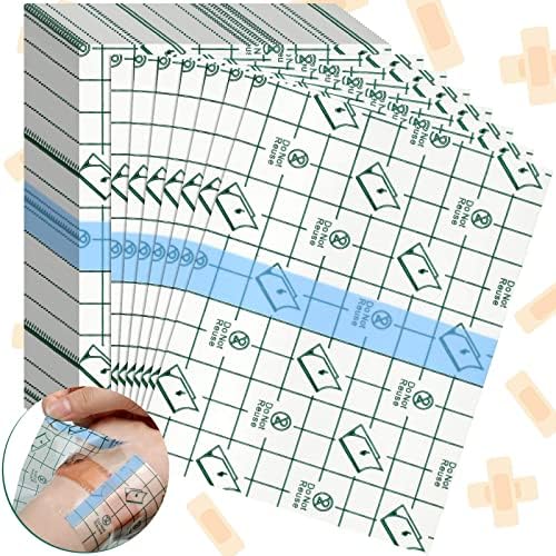 150 Pieces Stretch Adhesive Bandages Transparent Film Dressing Bandages Waterproof Adhesive Bandages (3.9 x 5.1 Inch)