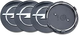 Auto Nabendeckel für Opel, 4 Stück Schwarze ABS OEM Radnabenkappen Felgenkappene Nabenkappen Zubehör (60 mm)