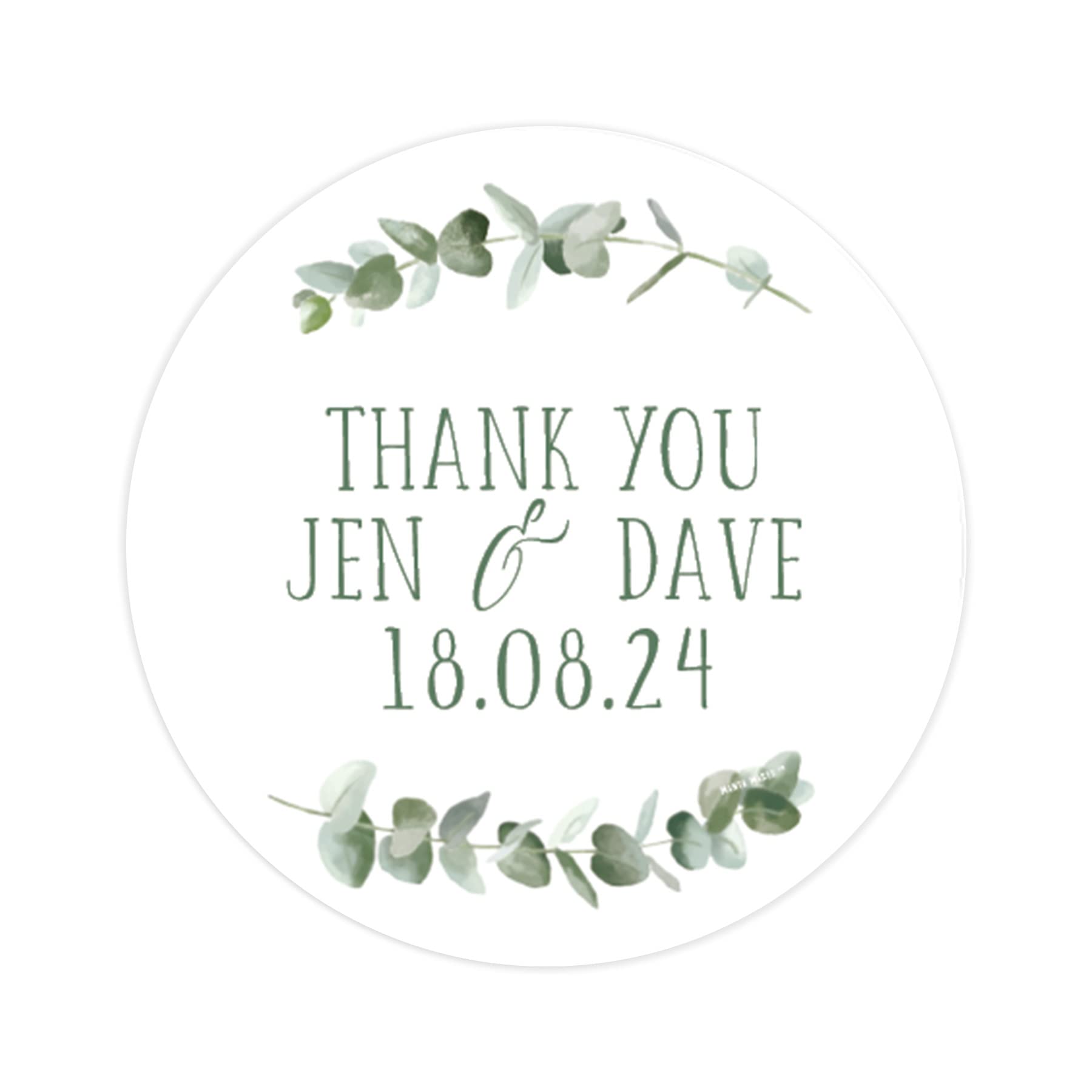 Personalised wedding stickers | thank you wedding labels | favor sticker thanks | wedding favors thank you stickers | 35 round stickers (Thank you)