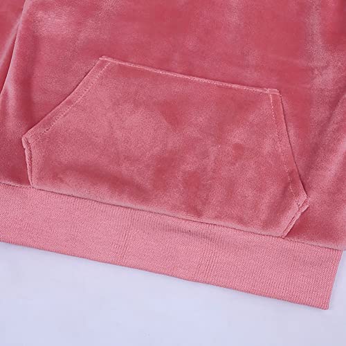 CUTIECLUB Sweatshirt voor kinderen, fluweel, solide, lange mouwen, hoodie, trainingspak kostuum voor peuter, jongens… - Image 5